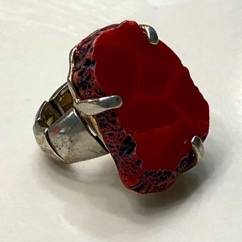 Red Stone Adjustable Ring